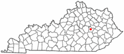 Location of Irvine, Kentucky