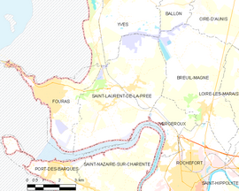 Mapa obce Saint-Laurent-de-la-Prée