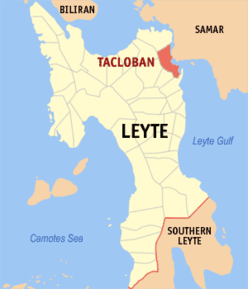 Localizarea orașului Tacloban pe harta provinciei Leyte