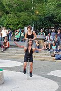A street entertainer in Washington Square Park