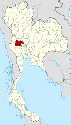 แผนที่ประเทศไทย จังหวัดอุทัยธานีเน้นสีแดง