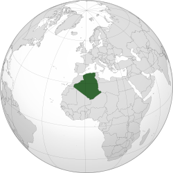 Location of  Algeria  (dark green)