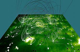 Simulation von Magnetfeldlinien auf der Sonne