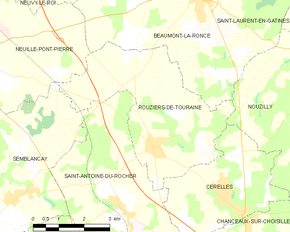 Poziția localității Rouziers-de-Touraine