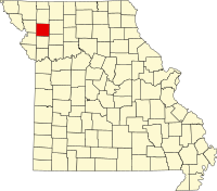 Округ Декальб на мапі штату Міссурі highlighting