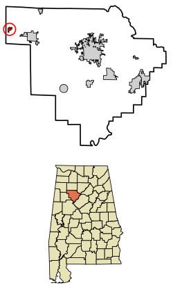 Location of Eldridge in Walker County, Alabama.