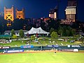 Vista del horizonte de la ciudad desde la tribuna