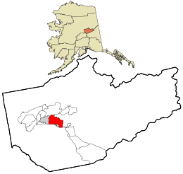 Location within Fairbanks North Star Borough and the state of الاسکا