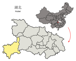 恩施土家族苗族自治州在湖北省的地理位置