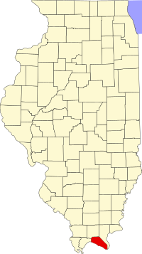 Map of Ilinois highlighting Massac County