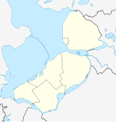 Mapa konturowa Flevolandu, na dole po lewej znajduje się punkt z opisem „Almere Parkwijk”