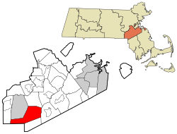 Location in Norfolk County in Massachusetts