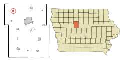 Location of Clare, Iowa