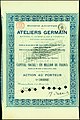 Aktie der Ateliers Germain vom 22. Januar 1898