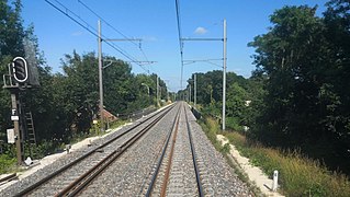 Vue des voies sur le viaduc