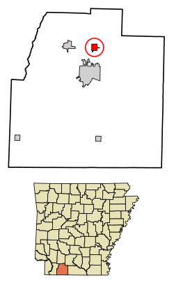 Location of McNeil in Columbia County, Arkansas.