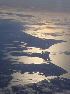 Portsea vue de l'ouest (au nord à gauche).