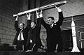 Pickering, Van Allen & Von Braun at NASA news conference.