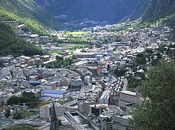 Andorra la Vella dan sebahagian kecil daripada Escaldes-Engordany