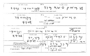 1856 sketch of the inscriptions from Lions 1-8