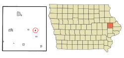 Location of Onslow, Iowa