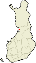 Haukipudas sur la mapo de Finnlando