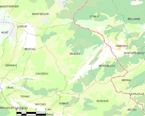 Poziția localității Prades