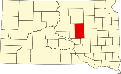 Vị trí quận Hand trong tiểu bang Nam Dakota ở Hoa Kỷ