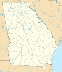 Mapa konturowa Georgii, w centrum znajduje się punkt z opisem „Macon”