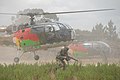 Treino de assalto aéreo, com aeronaves Allouete III.