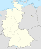 Deutschlandkarte, Position des Landkreises Kaufbeuren hervorgehoben