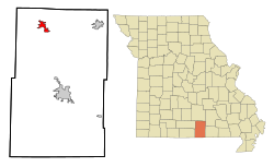 Location of Willow Springs, Missouri