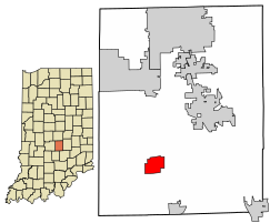 Location of Trafalgar in Johnson County, Indiana