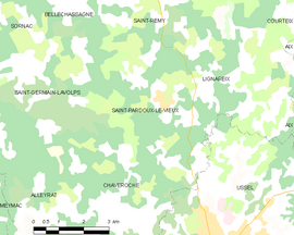 Mapa obce Saint-Pardoux-le-Vieux