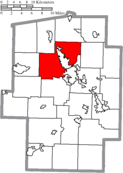 Location of Dover Township in Tuscarawas County