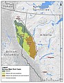 Generalized map showing the location of the Montney Formation.[11]