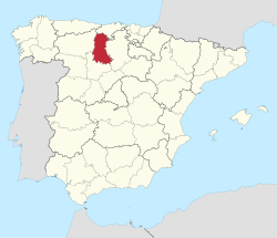 Map of Spain with Palencia highlighted