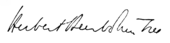 signature de Herbert Beerbohm Tree