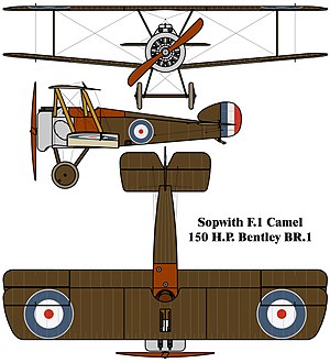 Sopwith F.1 Camel: třípohledová