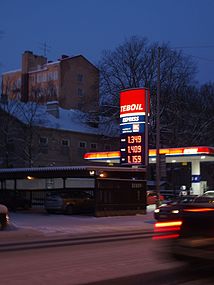 Teboil Express -kylmäasema Turun Itäisellä Pitkälläkadulla.