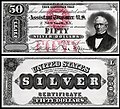 Fifty-dollar silver certificate from the 1878 series