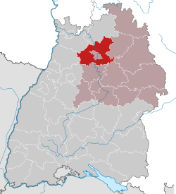 Elhelyezkedése Baden-Württemberg térképén