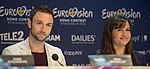 Måns Zelmerlöw et Petra Mede, les présentateurs du Concours Eurovision de la chanson 2016.