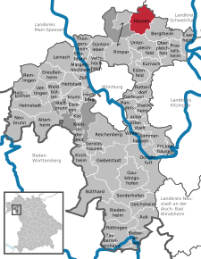 Poziția localității Hausen bei Würzburg