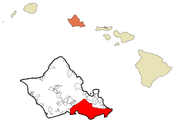 Vị trí tại quận Honolulu và tiểu bang Hawaii