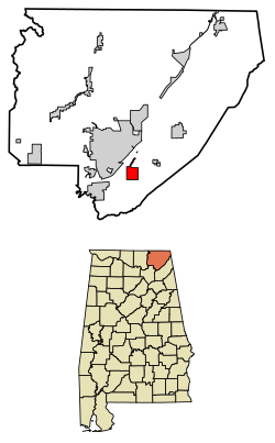 Location of Section in Jackson County, Alabama.