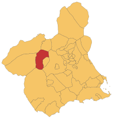Localização de Cehegín na Região de Múrcia