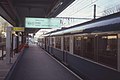 Trein in oorspronkelijke kleurstelling met de eerste klas op station Torcy in 1982.
