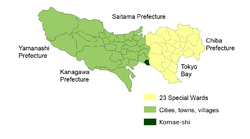 狛江市位置圖