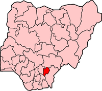 Location of Ebonyi State in Nigeria